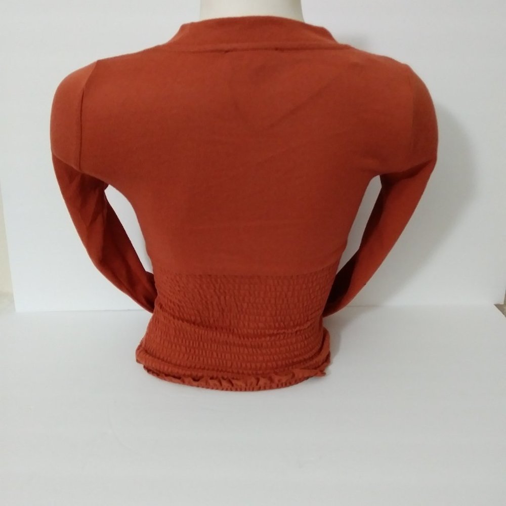 Freshman Juniors Hacci Knit Smocked Pullover Sweater - Picture 8 of 11